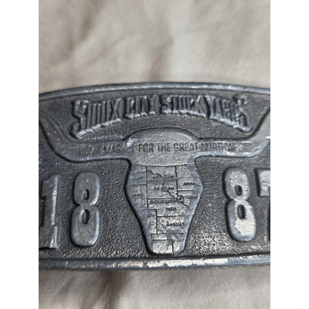 Vintage Sioux City Stock Yards 1887 Belt Buckle